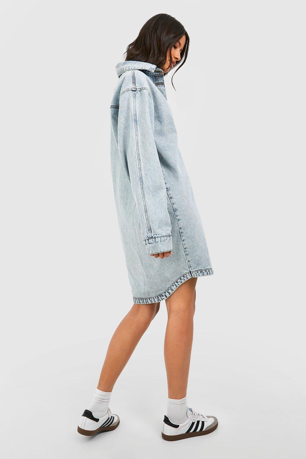 Missguided denim shirt clearance dress